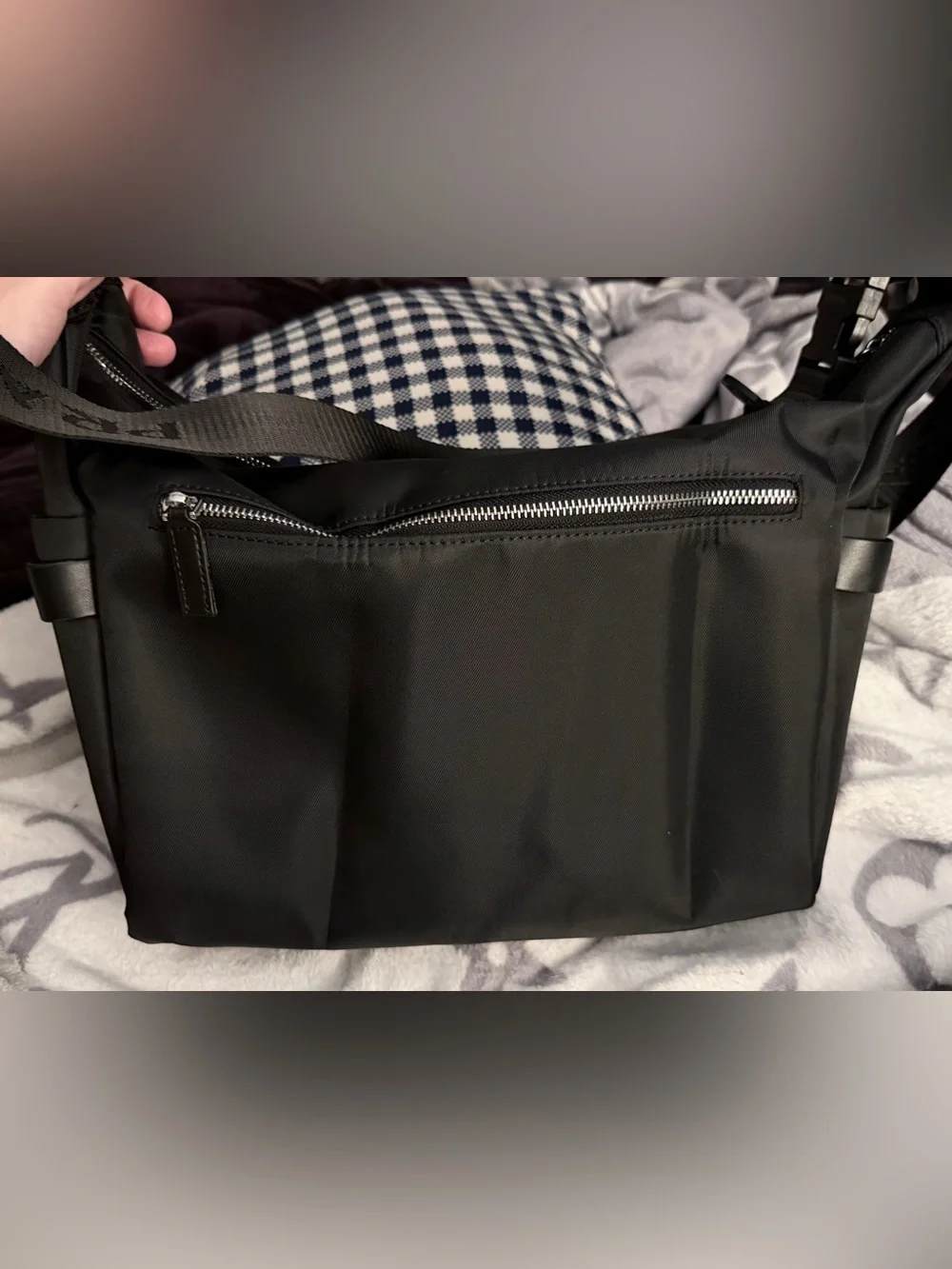 Source Unknown Black Nylon Crossbody Shoulder Bag